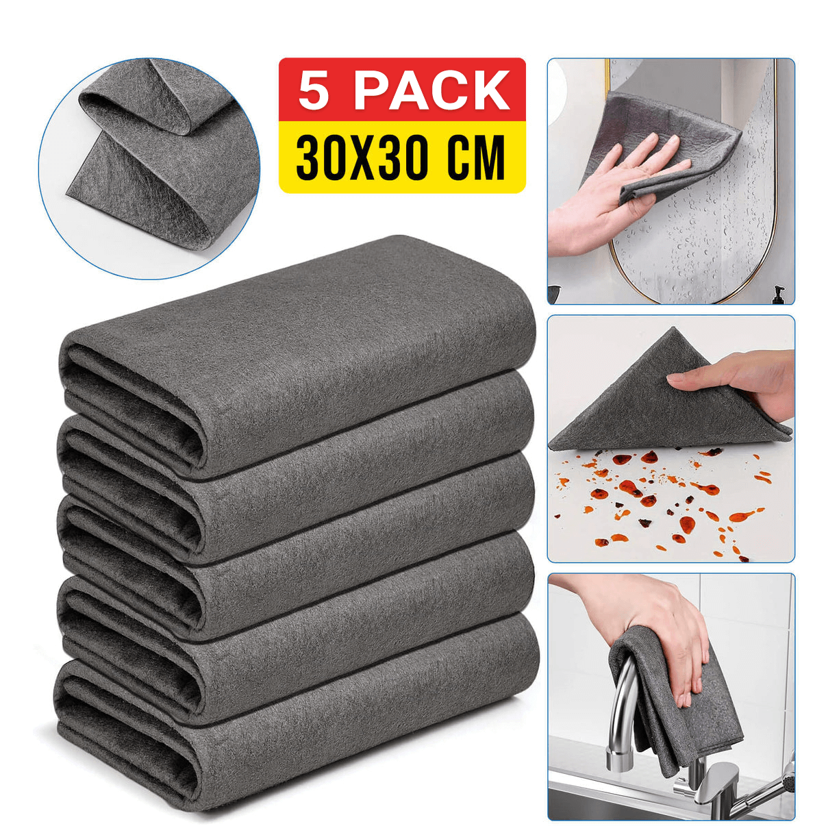 Thickened Magic Cleaning Cloth (5 Pcs) – Zazza