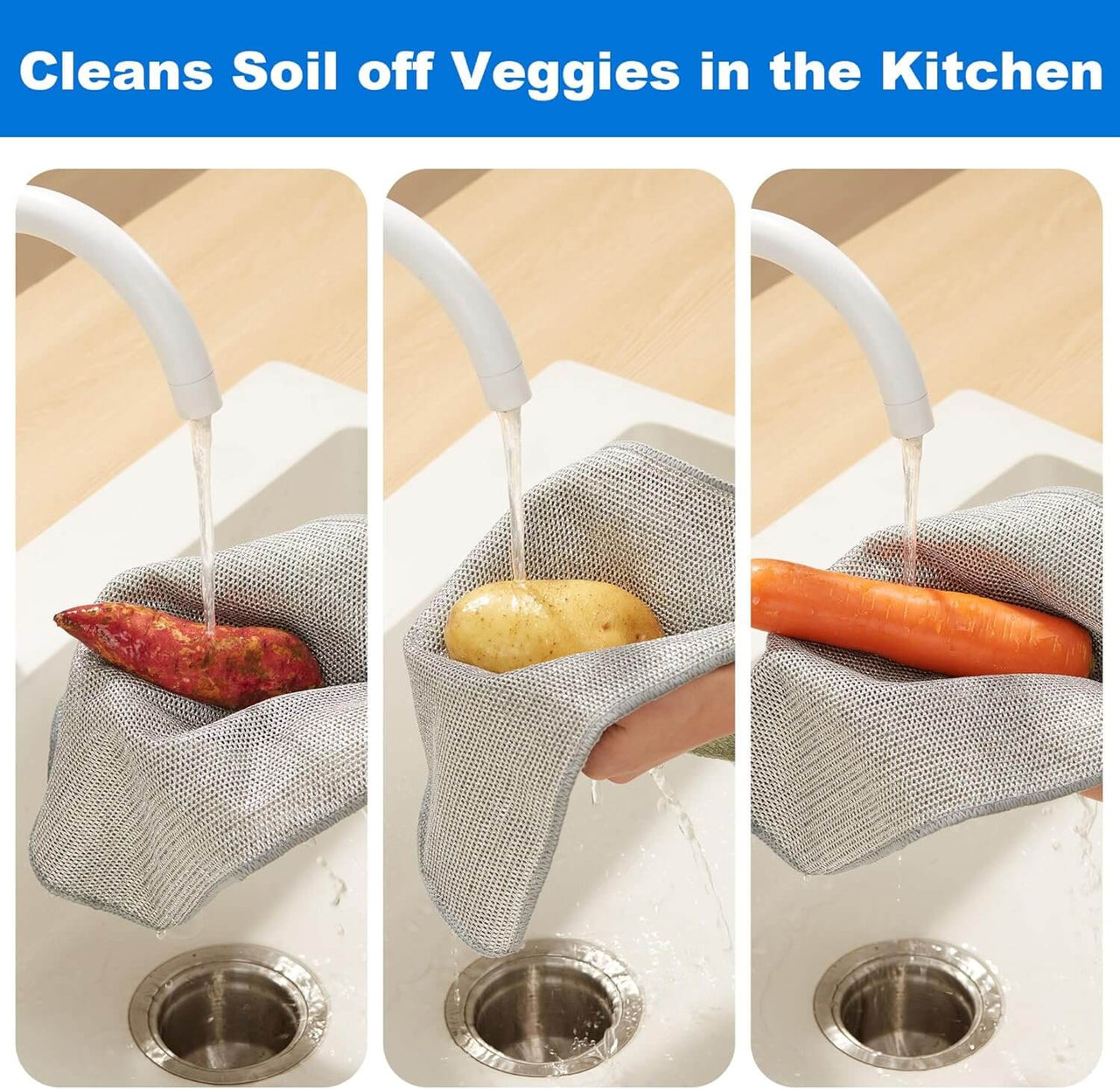 गीले और सूखे के लिए बहुउद्देशीय वायर डिशवॉशिंग रैग (5 पीस)