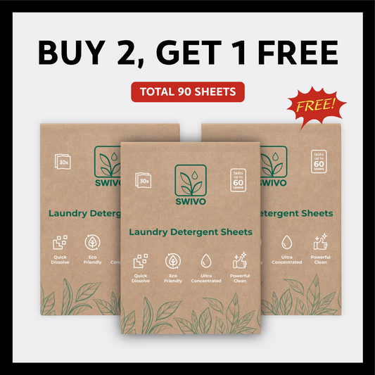 Buy 2, Get 1 Free Swivo Laundry Detergent Sheets (90 Pcs Total)