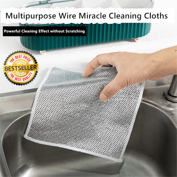 Multipurpose Wire Dishwashing Rags for Wet and Dry