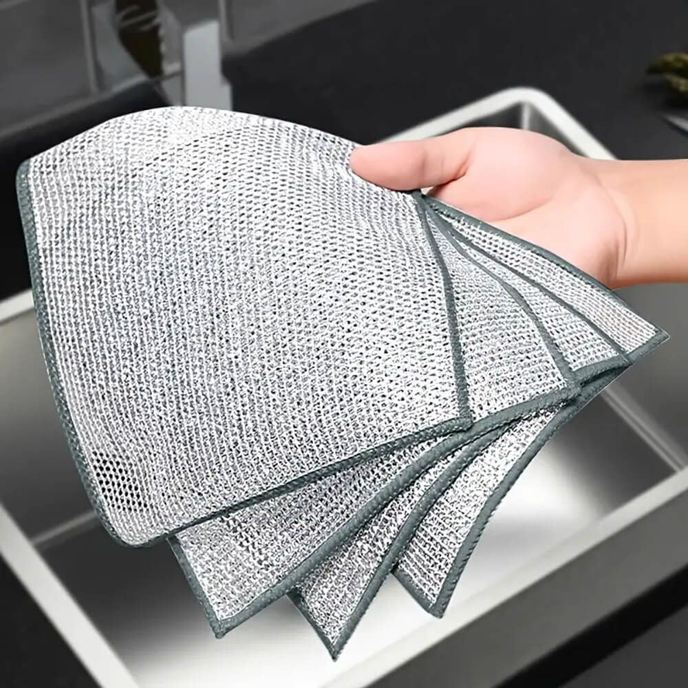 Multipurpose Wire Dishwashing Rags for Wet and Dry (5 Pcs)